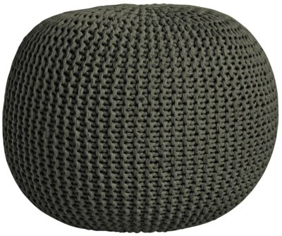 HOME Knitted Footstool - Charcoal.